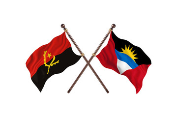 Angola Versus Antigua and Barbuda Two countries Flags background