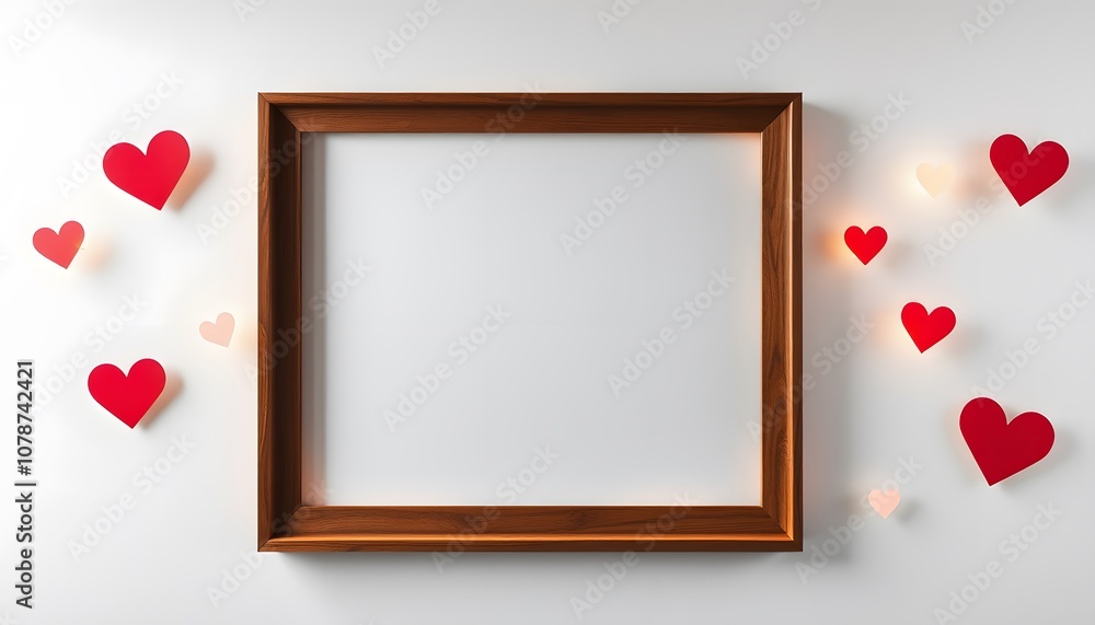 Poster empty poster frame with a beautiful heart background perfect for personalization and creative projec