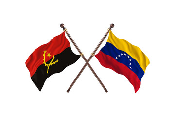 Angola Versus Venezuela Two countries Flags background