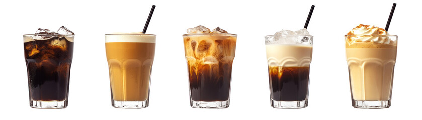 Set of iced coffee