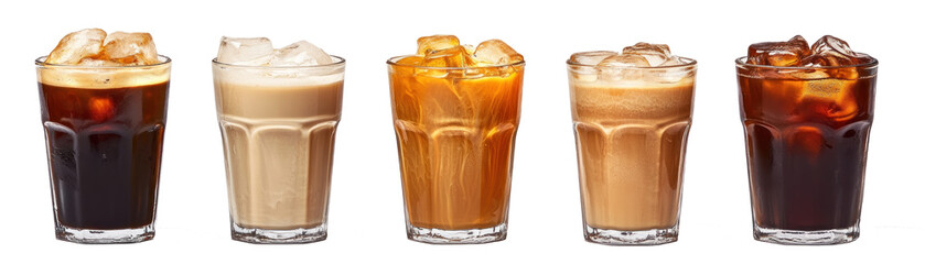 Set of iced coffee