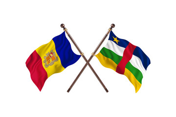 Andorra Versus Central African Republic Two countries Flags background