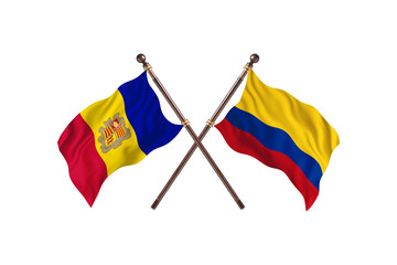 Andorra Versus Colombia Two countries Flags background