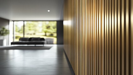 Modern Living Room with Wooden Accent Wall