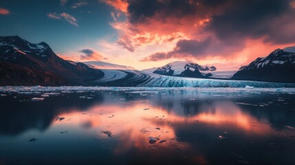 Fototapeta premium Icelandic Glacier Sunset