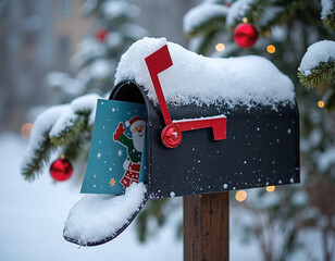 Snowy Mailbox Christmas Card.