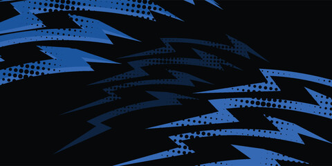 sports background, banner design in blue and black with pointed shapes and empty space. brush stroke pattern. illustration eps 10 © ribut