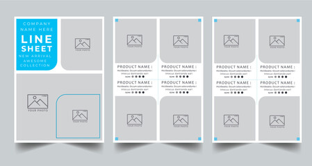 Line Sheet Template, Wholesale Template Layout with 3 page