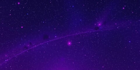 Obraz premium Vibrant pink and purple night sky filled with stars and galaxies, night sky, celestial