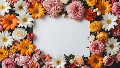 Fototapeta premium A Stunning Empty Poster with a Beautiful Flower Background Perfect for Various Purposes