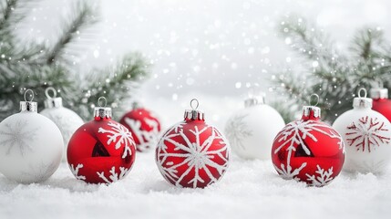 Christmas background with New Year's toy in the snow
