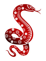 Obraz premium Year of the Snake Embracing Wisdom and Transformation, The Serpent's Year Prosperity and Renewal in Chinese Zodiac, Chinese New Year Celebrating the Mystical Snake.
