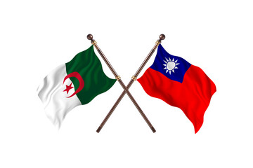 Algeria Versus Taiwan Two countries Flags background