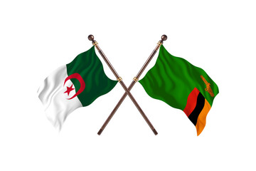 Algeria Versus Zambia Two countries Flags background