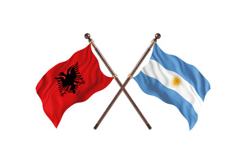 Albania Versus Argentina Two countries Flags background