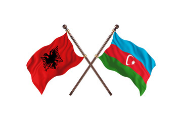 Albania Versus Azerbaijan Two countries Flags background