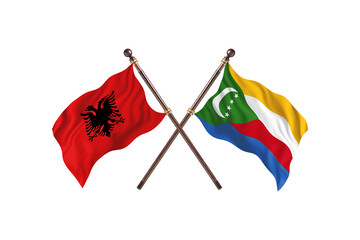 Albania Versus Comoros Two countries Flags background