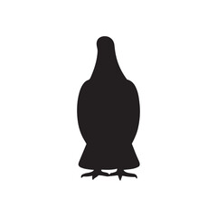illustration of a pigeon silhouette vector art Illustration, Beautiful bird pigeon silhouette black icon vector art illustration