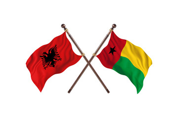 Albania Versus Guinea-Bissau Two countries Flags background