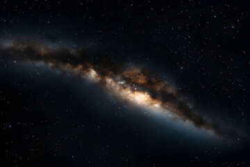 Fototapeta premium A night sky filled with stars and a prominent Milky Way galaxy, capturing the beauty of the universe. An astrophotography scene.