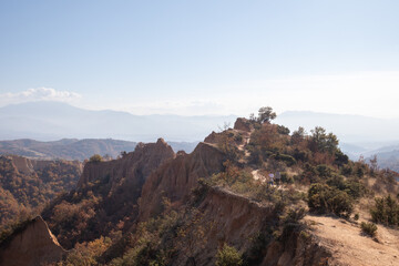 Melnik pyramides in sout east of Bulgaria, beautiful landscape for hiking