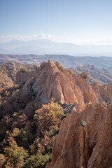 Melnik pyramides in sout east of Bulgaria, beautiful landscape for hiking