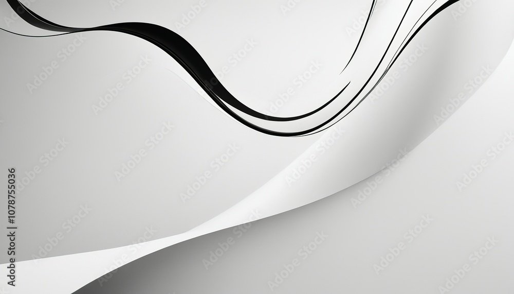 Poster elegant monochrome waves abstract fusion of black and white in smooth undulating patterns