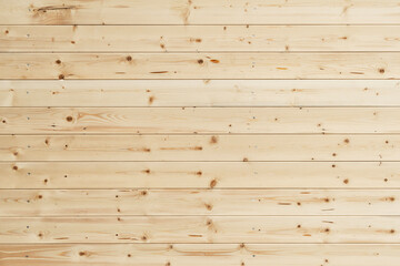 Smooth light wooden panels with texture and knots, laid horizontally, ideal for background use