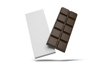 Floating of Chocolatte Bar, 3D Illustration
