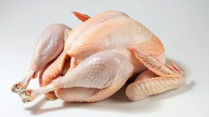 A Juicy Roast Turkey Placed Alone on a Clean White Background. Mouthwatering Thanksgiving or Holiday Centerpiece in a Simple Setting.