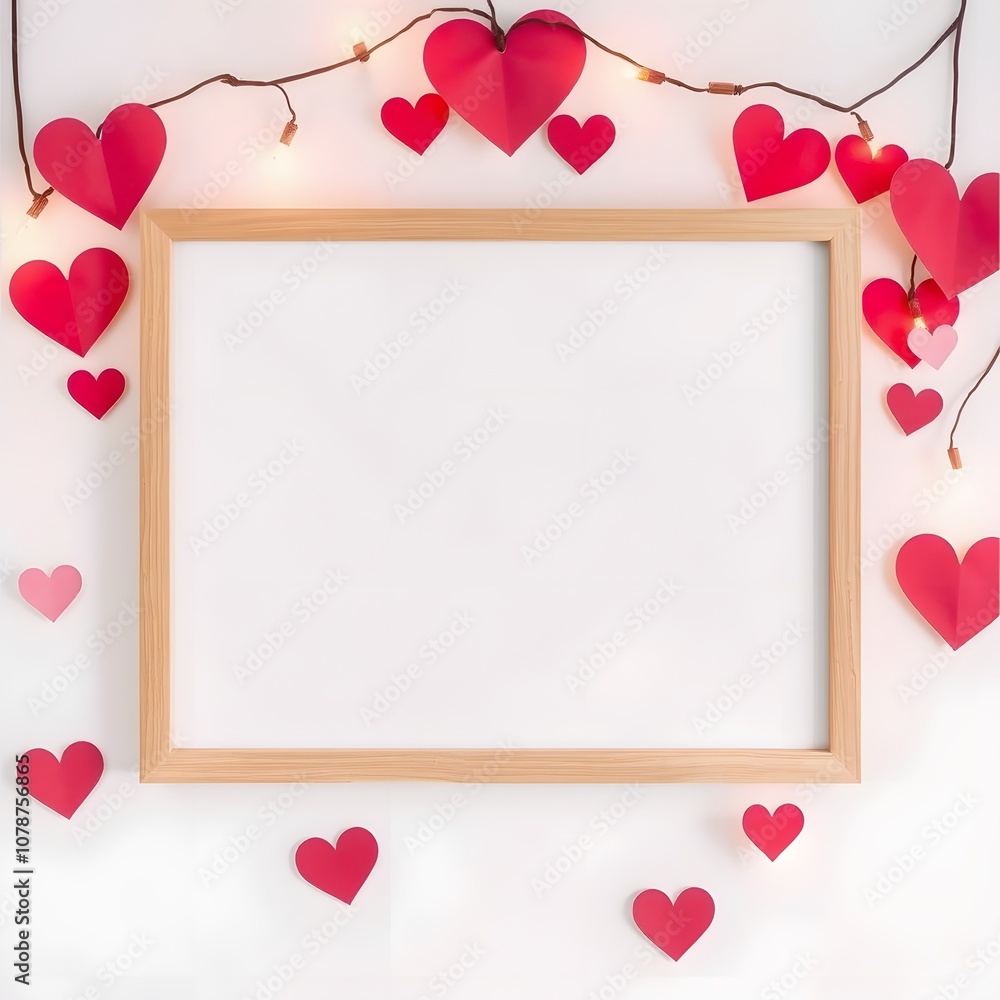 Poster empty poster frame with a beautiful heart background perfect for ads or invitations