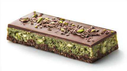 Dubai chocolate bar isolated on white background