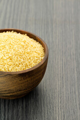 Japanese yellow panko crumbs in the bowl.