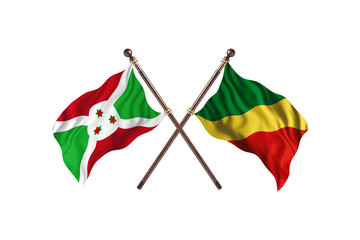 Burundi Versus Congo  Two countries Flags background