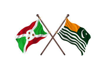 Burundi Versus Kashmir  Two countries Flags background