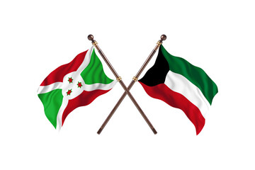 Burundi Versus Kuwait  Two countries Flags background