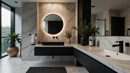 bathroom with bathtub and glass