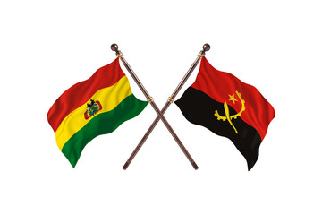 Bolivia Versus Angola  Two countries Flags background