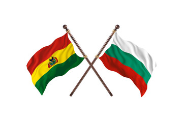 Bolivia Versus Bulgaria  Two countries Flags background