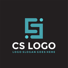 CS SC Letter technology logo vector image