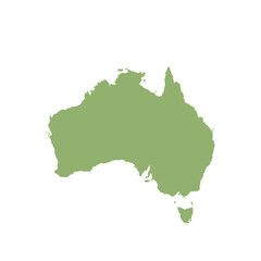 Map of Australian, sign silhouette. World Map Globe. Vector Illustration isolated on white background. African continent