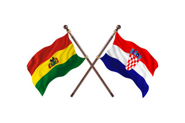 Bolivia Versus Croatia  Two countries Flags background