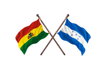 Bolivia Versus Honduras  Two countries Flags background