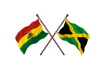 Bolivia Versus Jamaica  Two countries Flags background