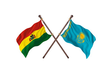 Bolivia Versus Kazakhstan  Two countries Flags background