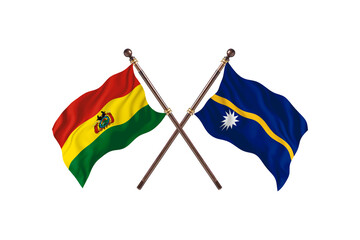 Bolivia Versus Nauru  Two countries Flags background