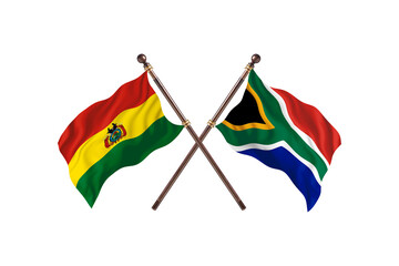 Bolivia Versus South Africa  Two countries Flags background