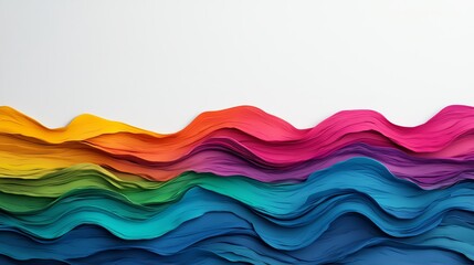 Obraz premium Abstract colorful wavy pattern on white background. Modern digital art. Perfect for backgrounds, banners, and website designs.