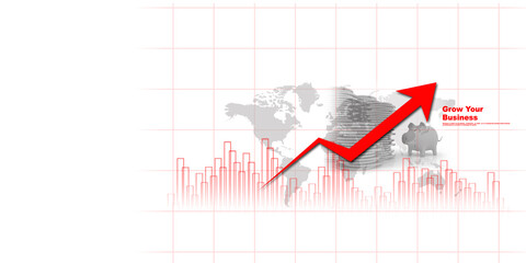2d illustration Stock market online business concept. business Graph 