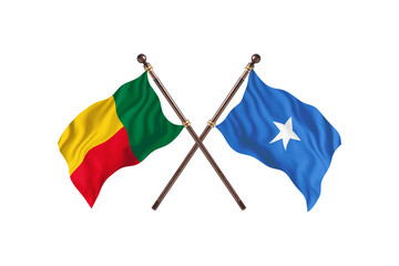 Benin Versus Somalia  Two countries Flags background